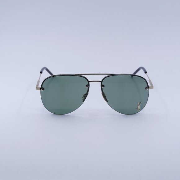 Saint Laurent CLASSIC 11 M 003 Sunglasses Gold Aviator Frame, Green Lenses - Picture 7 of 11